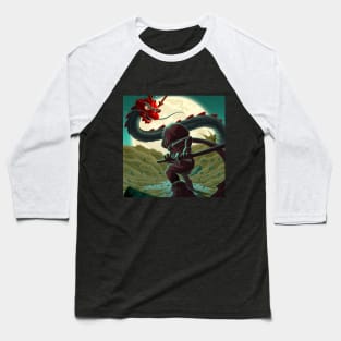 DRAGON VS NINJA Baseball T-Shirt